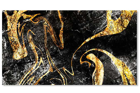 Tablou Canvas Abstract - Negru Si Auriu TA14167