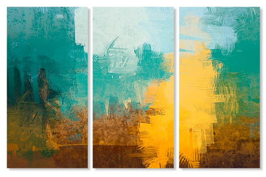 Tablou Canvas Living - Culori abstracte verde si galben TA12398