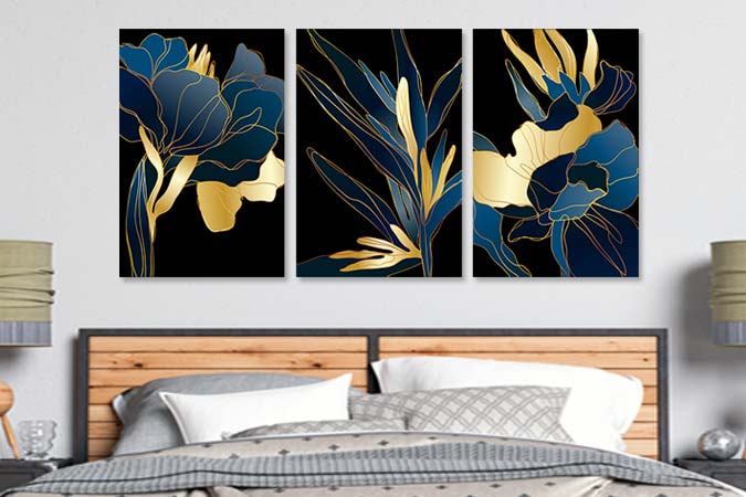 Tablouri Canvas Abstracte  - Auriu Si Albastru TA43381