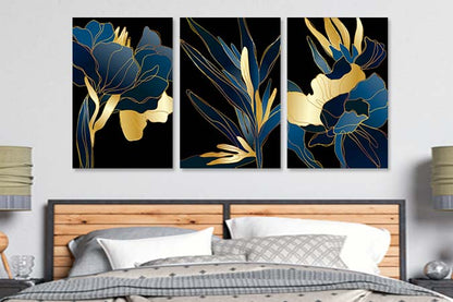 Tablouri Canvas Abstracte  - Auriu Si Albastru TA43381
