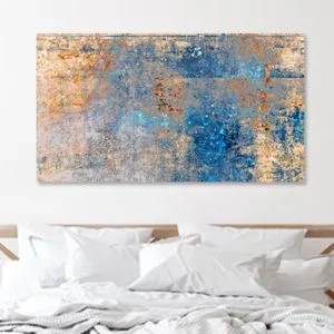 tablou modern living canvas bleu auriu 26705