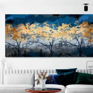 tablou living peisaj padure auriu 17155