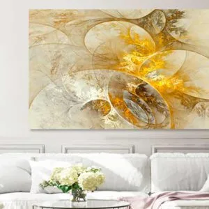 tablouri canvas living abstract galben 45130