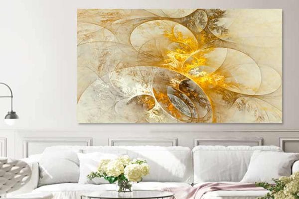 tablouri canvas living abstract galben 45130