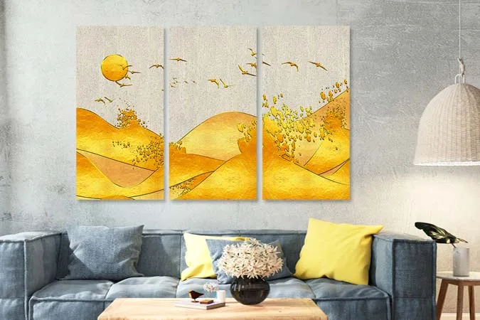 tablouri living abstract auriu 20323