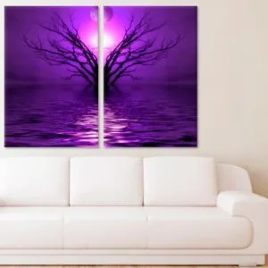 Tablouri Canvas Abstracte  - Mare Si Copac Mov TA26443
