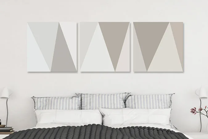 tablouri dormitor abstracte triunghiuri 98356